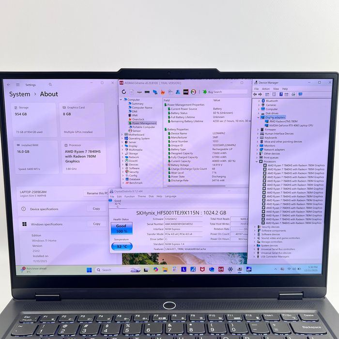 Lenovo Legion Slim 5 14APH8 R7 7840HS 16GB 1TB SSD RTX 4060 Гарантія