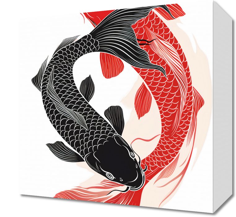 Obraz 30x30cm Yin i Yang Koi