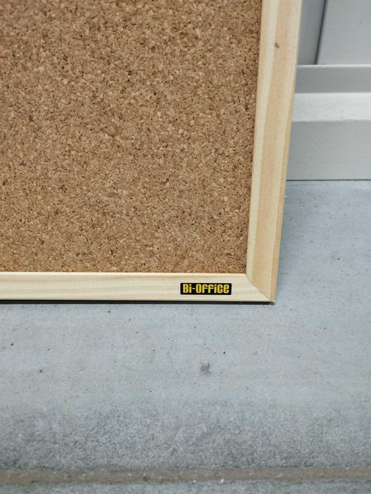 Bi-Office 90×60 cm Tablica korkowa gruba Drewniana rama Kolor sosny
