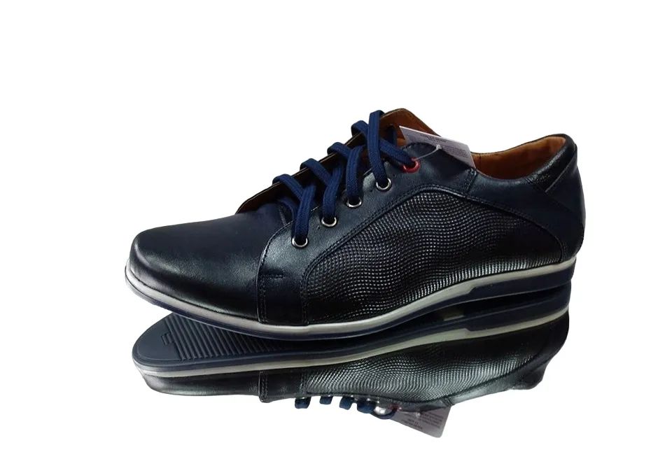 BnW Moskała Półbuty skórzane granatowe męskie