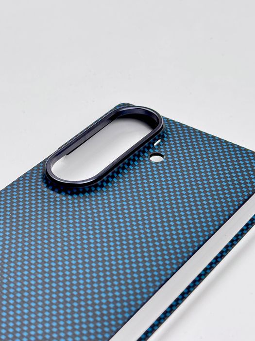 Карбоновий чохол Galaxy Z Fold 7 (Plain) Blue + MagSafe