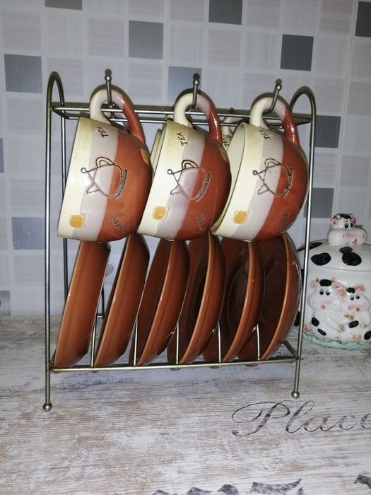 Сервиз набор посуды чашки блюдца на подставке