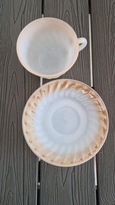 Chavena e pires vintage Fire King Ovenware