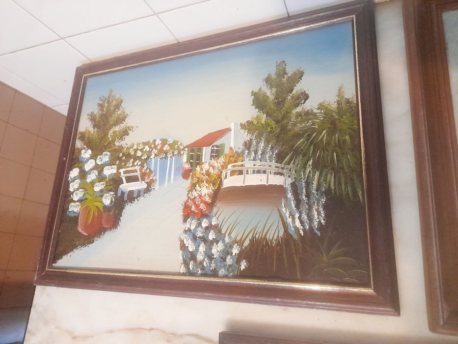 Conjunto de 2 Quadros Pinturas a Óleo