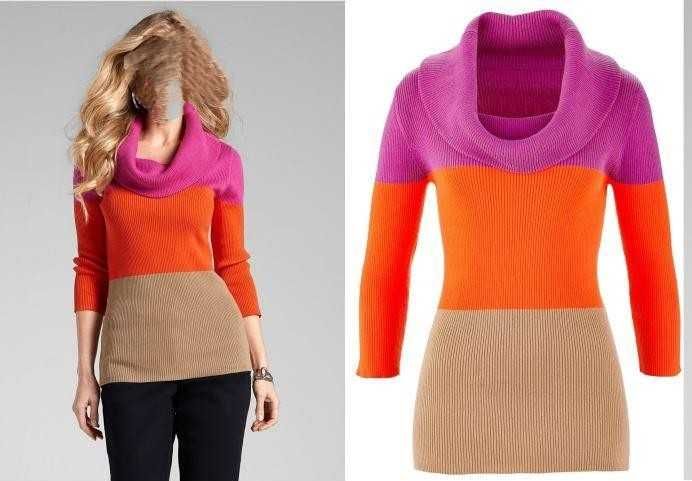 Sweter golf bluzka kolorowa