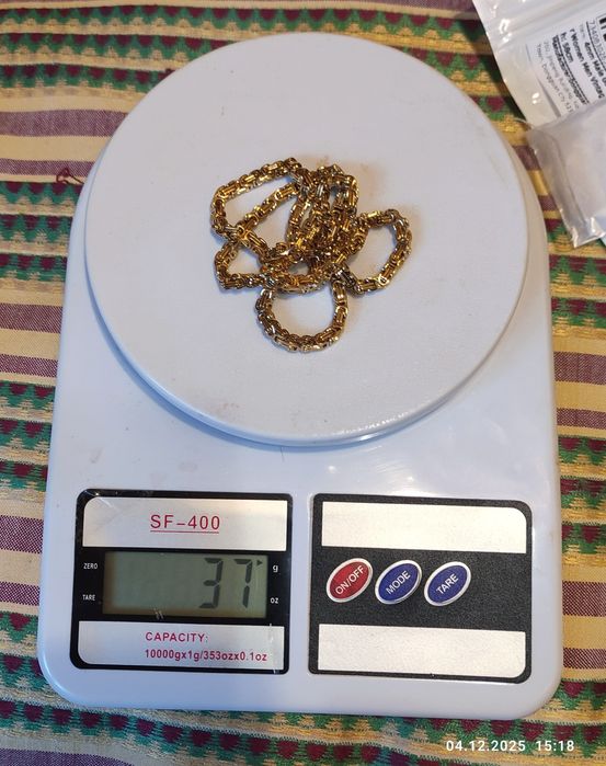 Чоловічий ланцюжок з нержавіючої сталі медзолото