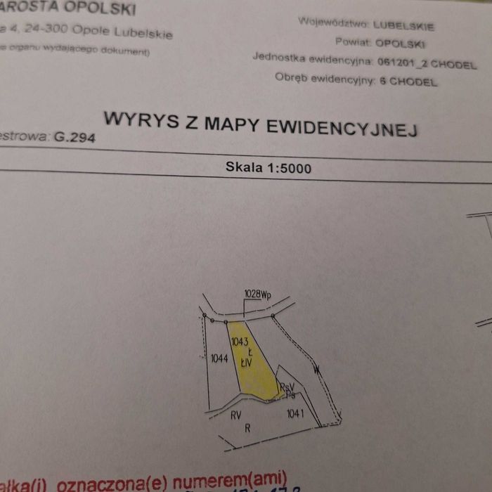 Działka 2659 m² Chodel