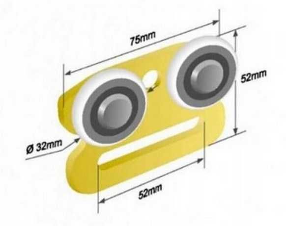 EDSCHA Wózek Rolka podwójna prowadząca dachu firanki 2 szt.