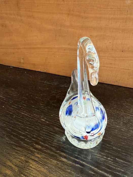 Stary szklany łabędz prl nie ryba N