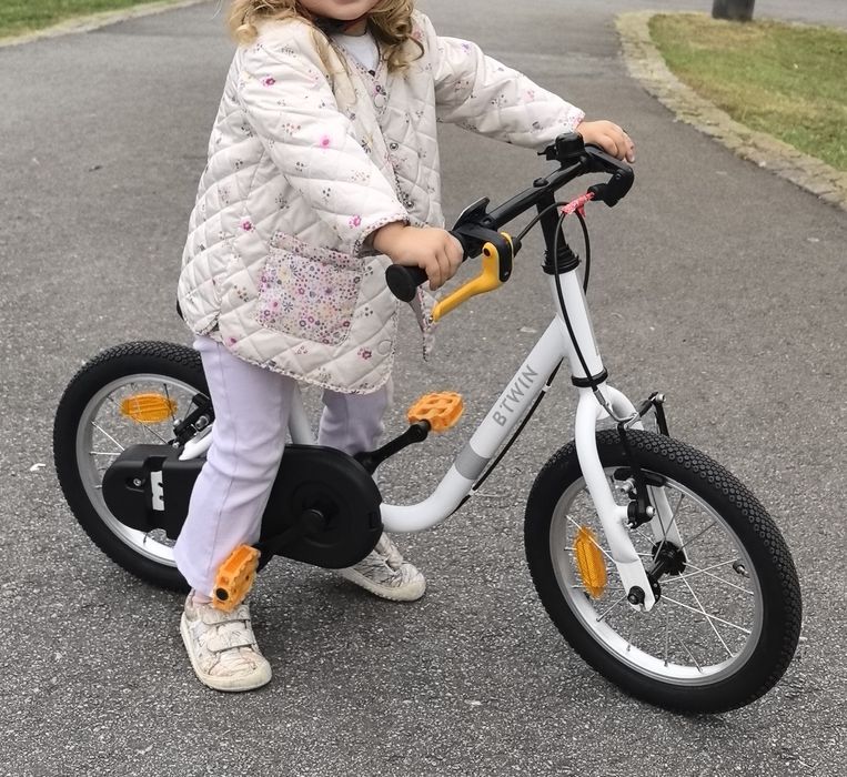 Bicicleta de Criança 16 polegadas 4-6 anos, DISCOVER 100 Branco