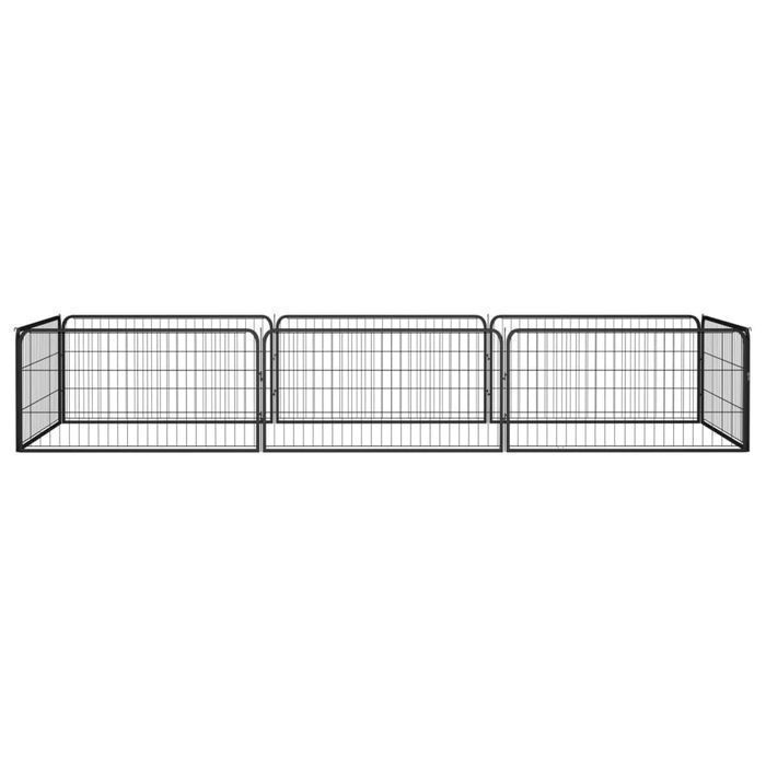 Vidaxl Kojec Dla Psa, 8 Panele, Czarny, 100X50 Cm, Stal