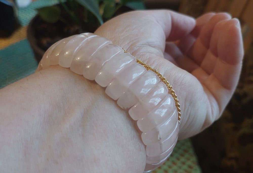 Bransoletka kwarc różowy.