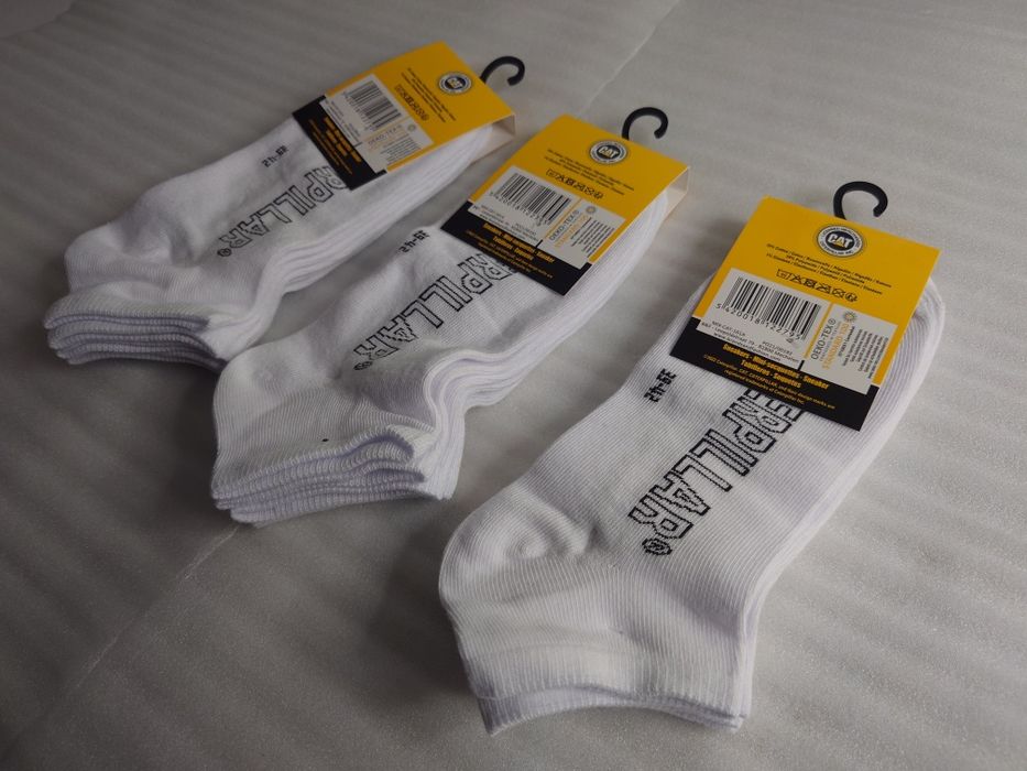 Białe Skarpetki 39-42 stopki CAT 3 pary krótkie do kostki Caterpillar