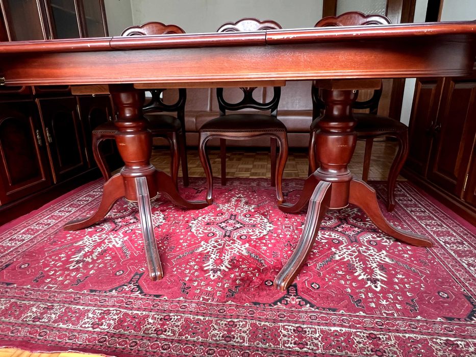 Mesa de Jantar extensível de madeira maciça para 6 a 8 pessoas