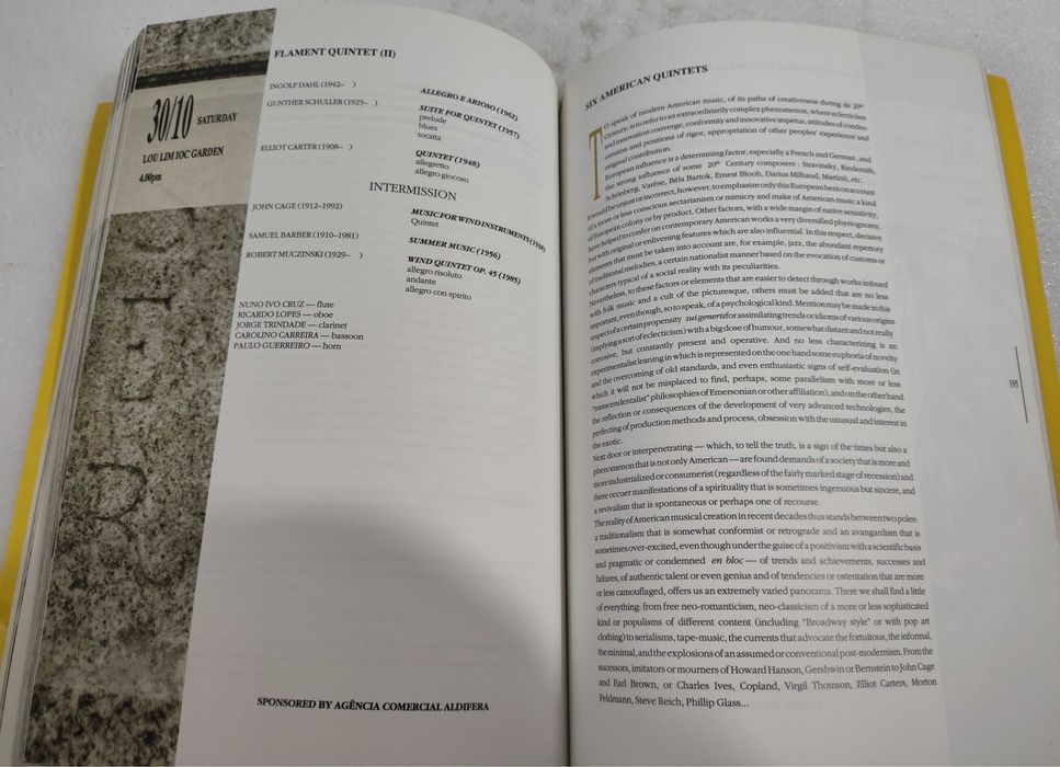 Programa Festival Internacional de Música Macau 1993