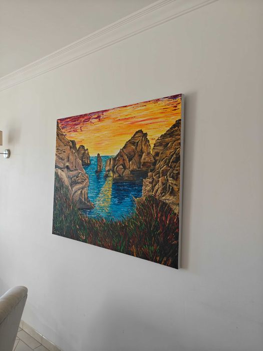 Grande pintura com canvas