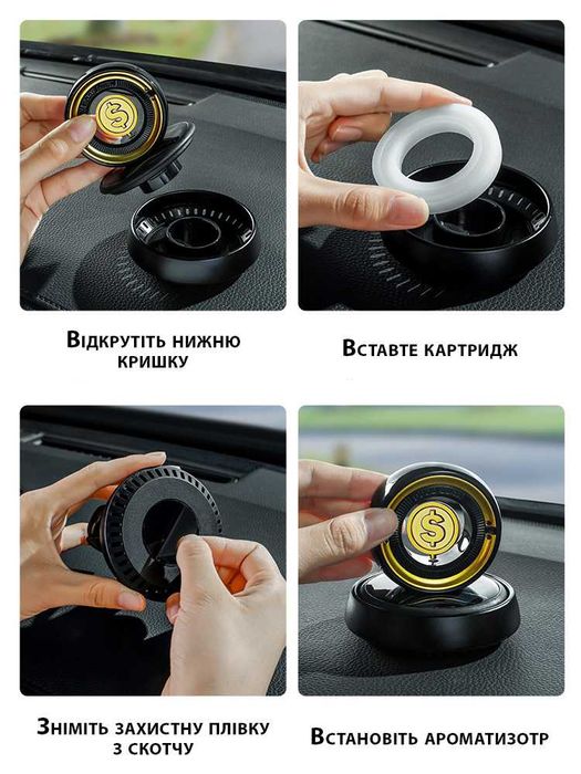 Многоразовый освежитель в авто крутящийся на солнечной батарее, Доллар