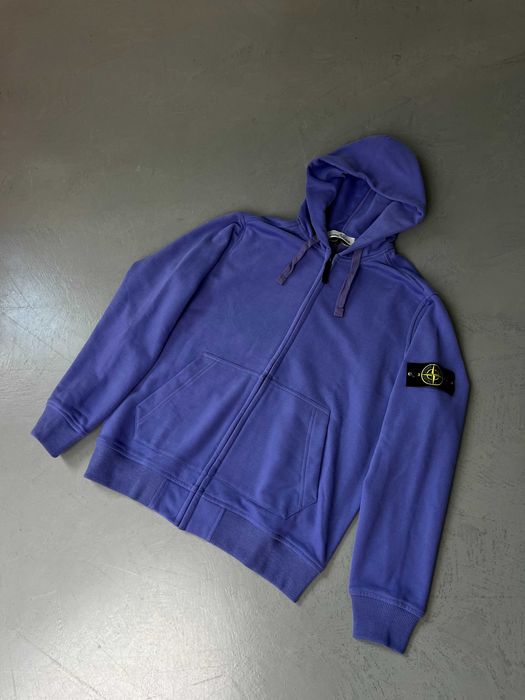 Кофта Stone Island Зіп худі Стон Айленд Синя кофта з патчем