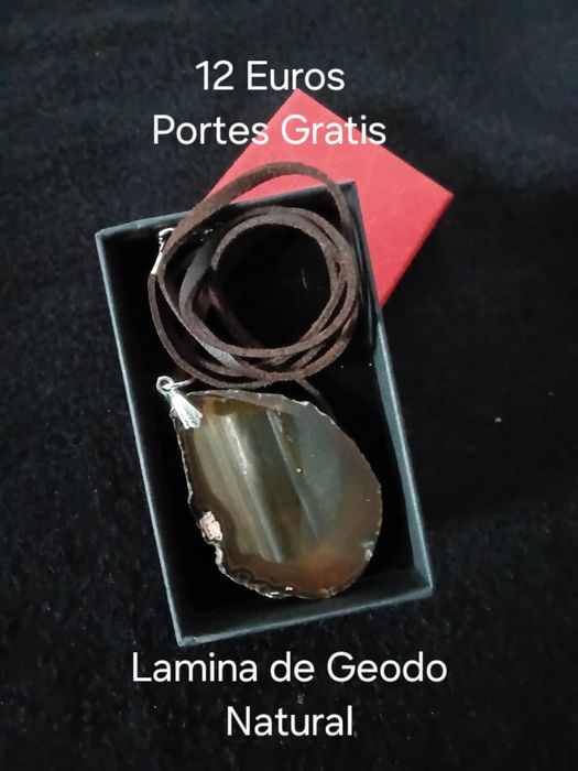 Colar lamina de Agata natural Portes Gratis