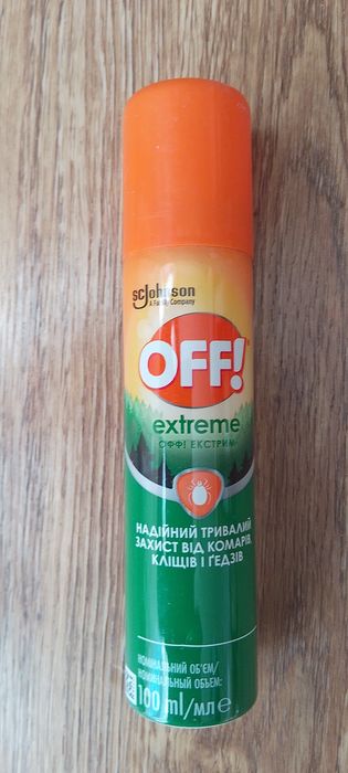 Засіб від комарів, кліщів та від якіхсь гедзів OFF.