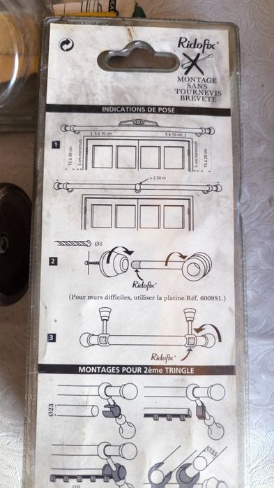 Suporte parede cortinado madeira