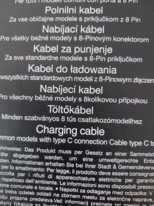 Kabel do ładowania.