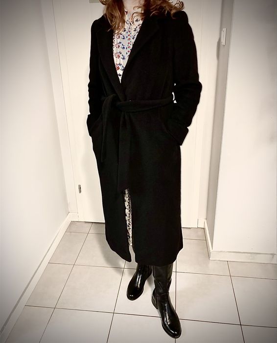 Płaszcz, alpaka, wełna dziewicza, wiskoza