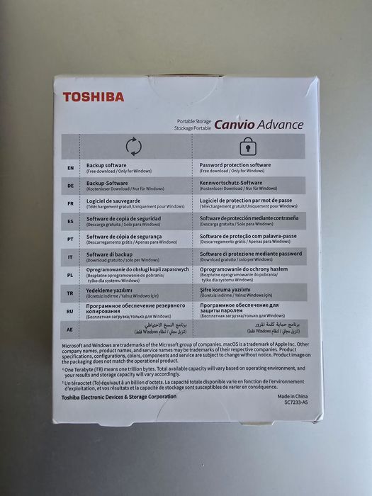 Toshiba External Hard Drive Canvio Advance 4TB64550760080897121