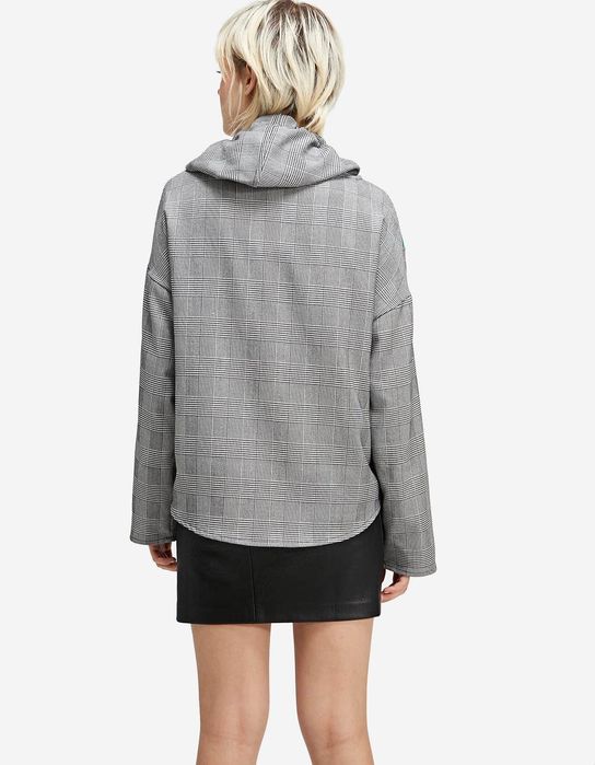 Stradivarius світшот сірий зелений з капюшоном оверсайз в клітинку M L