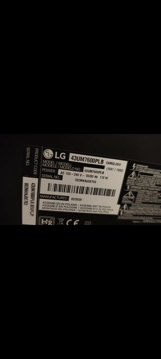 Televisão LG 43UM 7600 PLB