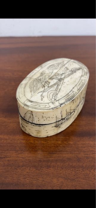 Lote de 3 caixinhas em osso (Scrimshaw).