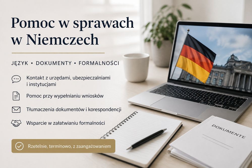 Pomoc w sprawach urzędowych w Niemczech | Wnioski | Ubezpieczalnie | Tłumaczenia | Kontakt z instytucjami