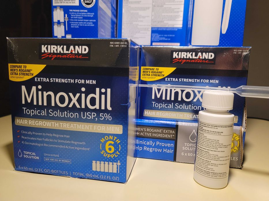 1X60ml Minoxidil Kirkland 5% calvície força extra cabelo de homens