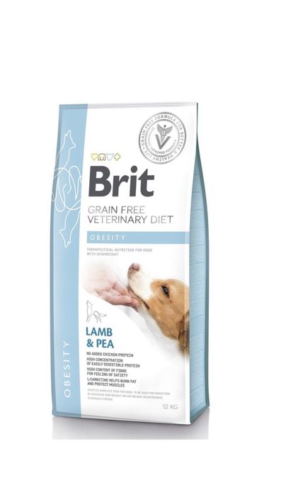 Brit Veterinary Diet Dog Obesity Беззерн дієта надмір вазі ягням індич