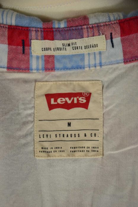 LEVIS Koszula Męska Krótki Rękaw M Bawełna 100% Super Stan Oryginalna
