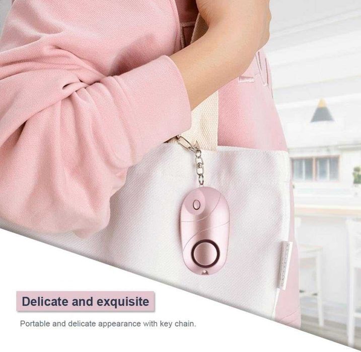 Alarm osobisty brelok do kluczy LED 130dB czarny  SPP324