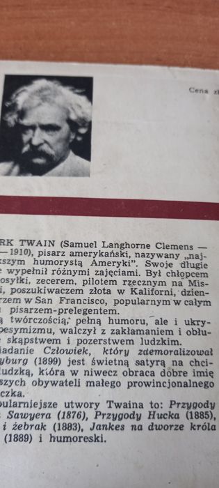 Książka z serii koliber Mark Twain człowiek ktory zdemoralizował Hadle