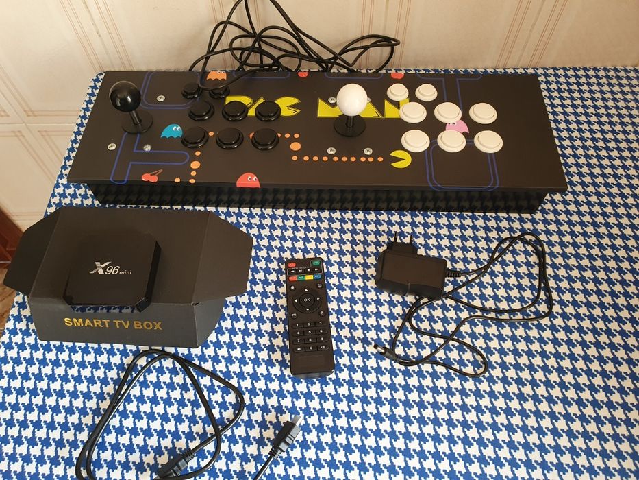 Arcade stick duplo Madeira com 9000 jogos arcade