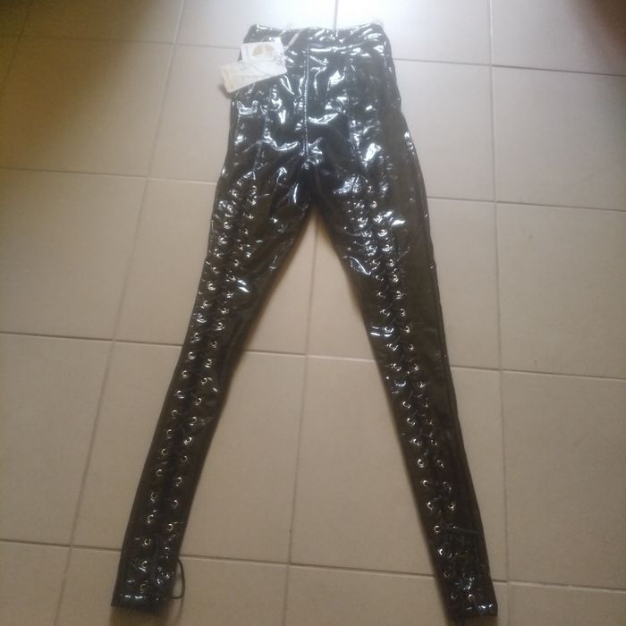 Spodnie sznurowane damskie OhPolly lakierowane rozmiar 2XS