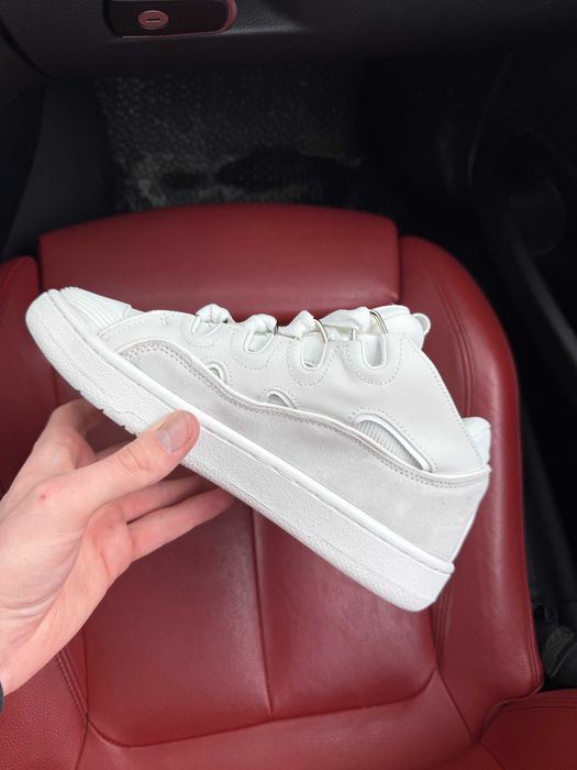 (ОПЛАТА ПІСЛЯ ОГЛЯДУ)Lanvin Curb Sneakers All White Менш Дуті