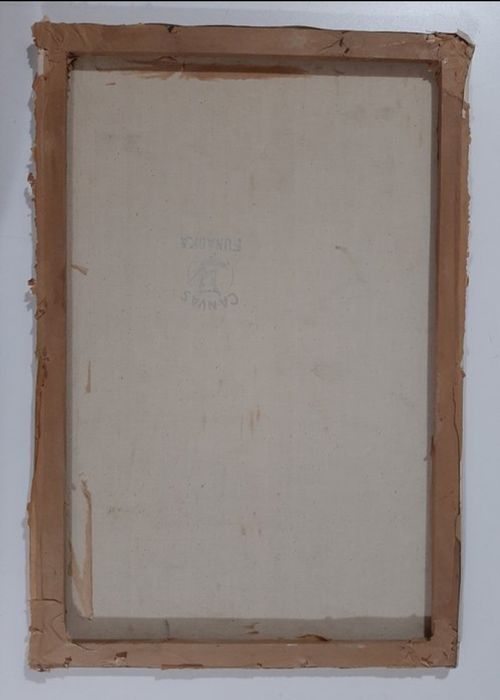 Retrato de menina sobre a paisagem do porto com barco de bambu