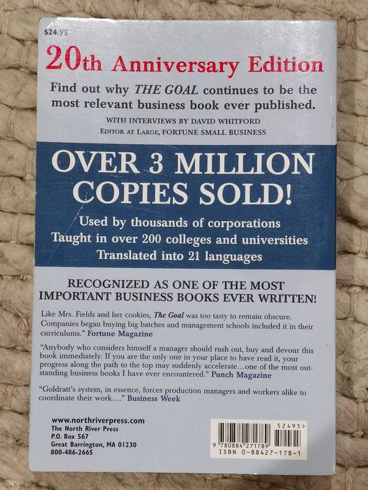 Livro "The Goal :A Process of Ongoing Improvement" Eliyahu M. Goldratt