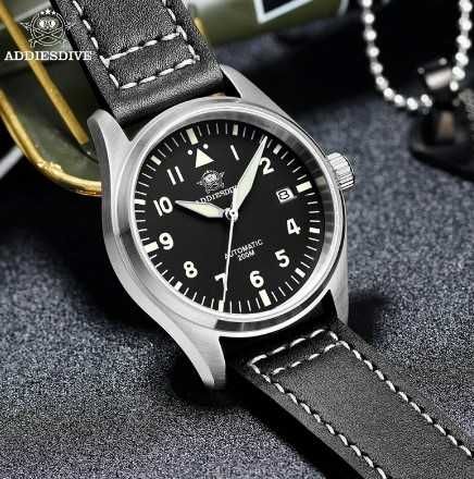 Годинник наручний AddiesDive AD2519 39mm Miyota 8215 WR200m ретро пілот військовий