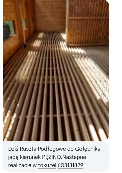 Ruszt do gołebników drewniany podłogowy