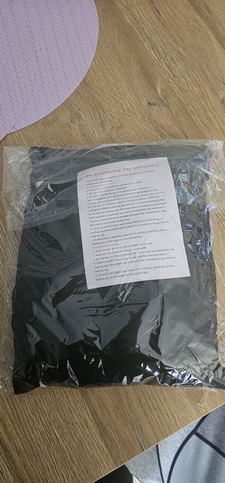 Czepek grzewczy do stymulacji porostu włosów z ziarnami lnu.