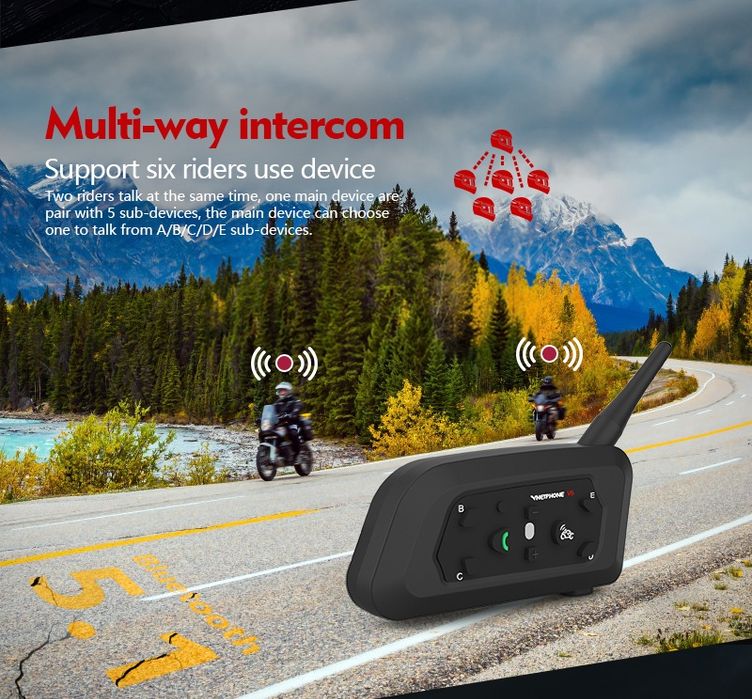 Мотогарнитура  Интерком 1200м Vnetphone V6