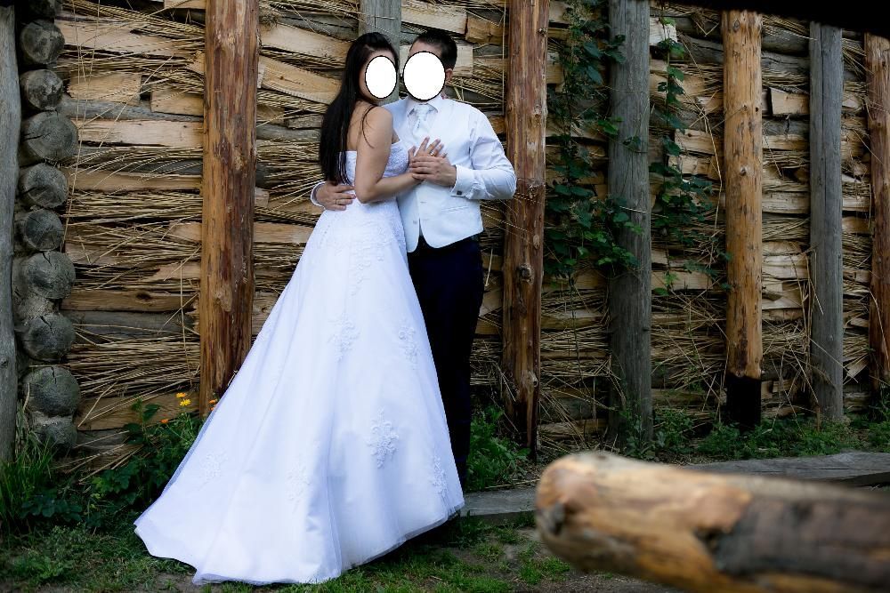 Suknia ślubna+ welon+ musznik+ kamizelka