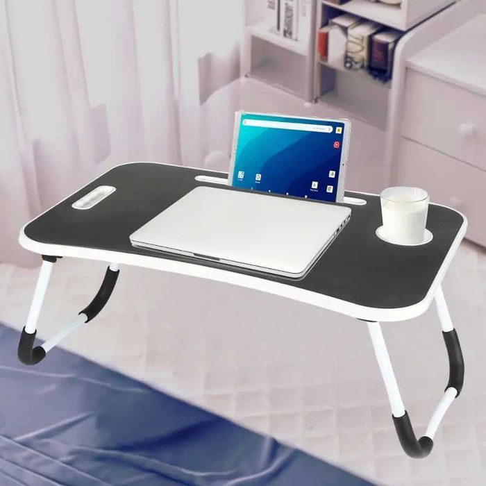 Складной деревянный столик для ноутбука Черный, складаний стіл у ліжко