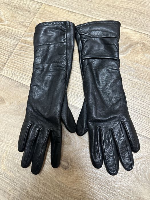 Рукавички жіночі шкіряні подовжені