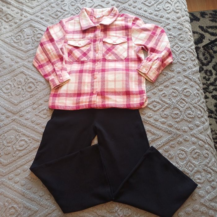 Рубашка на байці+ лосини кльош у  рубчик